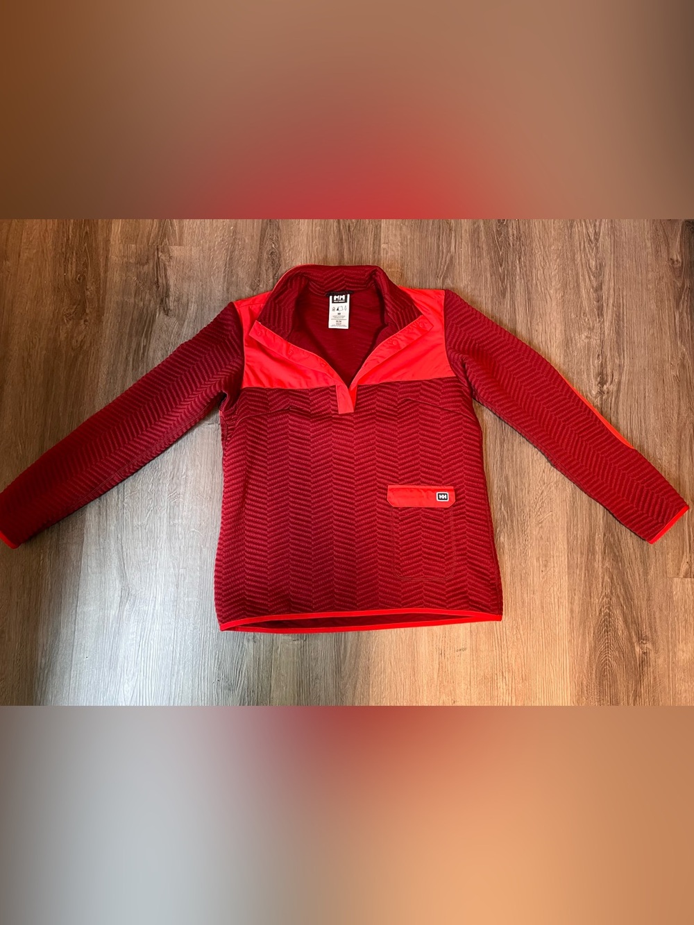 Helly Hansen Red Quilted Chevron Snap Pullover - Picture 3 of 10